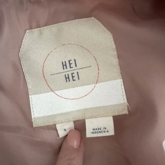 Anthropologie HEI HEI Journey Bomber Satin Jacket Blush Pink Women’s Size Small - Picture 9 of 11